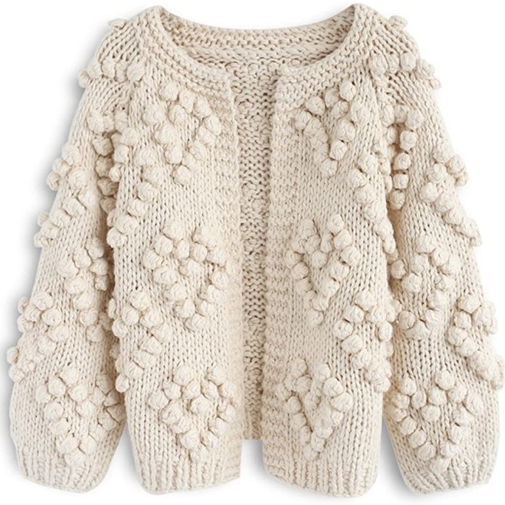 Hand Knit Open Front Cardigan - Picture 2 of 7